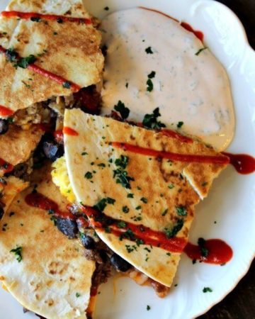Looking for something new for breakfast? Breakfast quesadillas are perfect for families on the go, featuring simple taco ingredients and black beans.