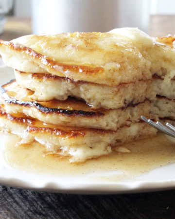Best Ever Pancakes with Honey Cinnamon Syrup