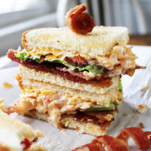 Gosh Almighty Pimento Cheese BLT's | Ole Miss Tailgate Savory pimento cheese on toasted bread, topped with fresh lettuce, sliced red tomato, and crisp bacon. Talk about a game winning recipe!