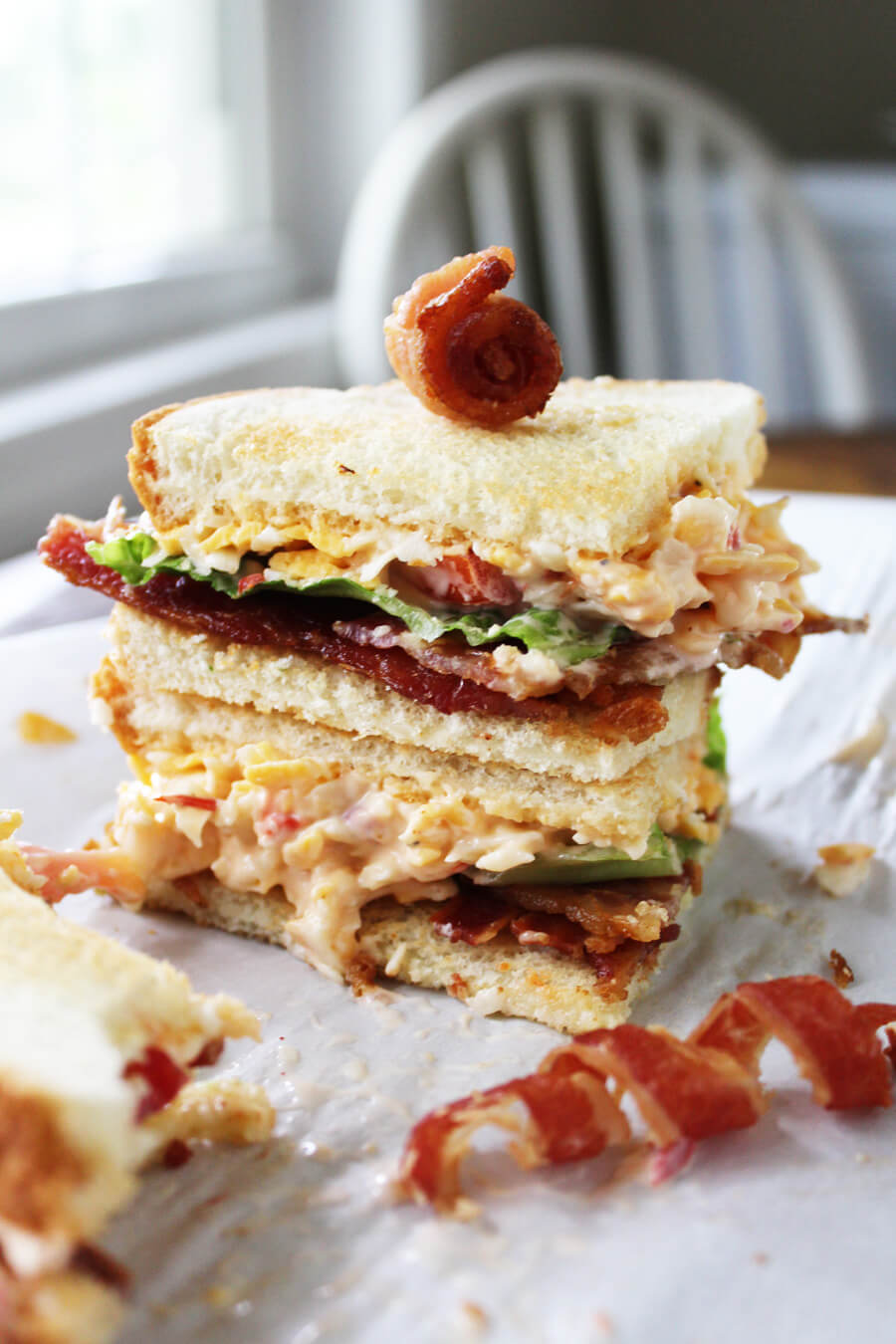 Gosh Almighty Pimento Cheese BLT's | Ole Miss Tailgate Savory pimento cheese on toasted bread, topped with fresh lettuce, sliced red tomato, and crisp bacon. Talk about a game winning recipe!