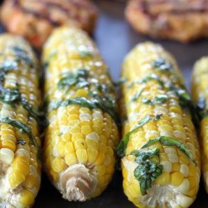 Basil Butter Grilled Corn on the Cob