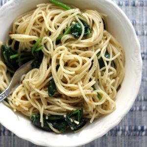 Buttery Spinach Angel Hair Pasta