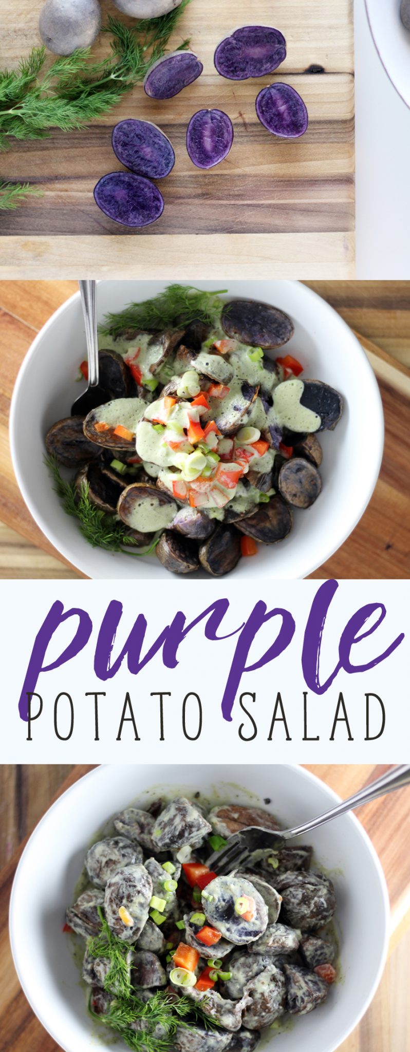 Purple Potato Salad with Greek Yogurt + Dill Dressing | Buy This Cook That